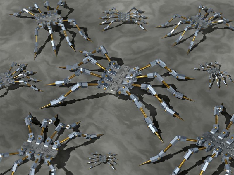Mechatronische Oktopoden / Invasion of the Arachnoid Metal Robots / 2009