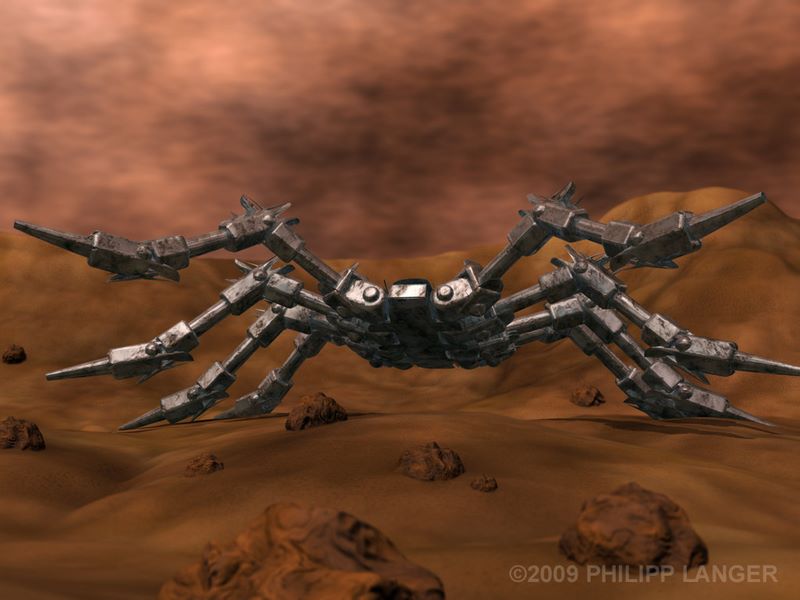 Blechspinne in Marslandschaft / Tin Spider on Mars / 2009