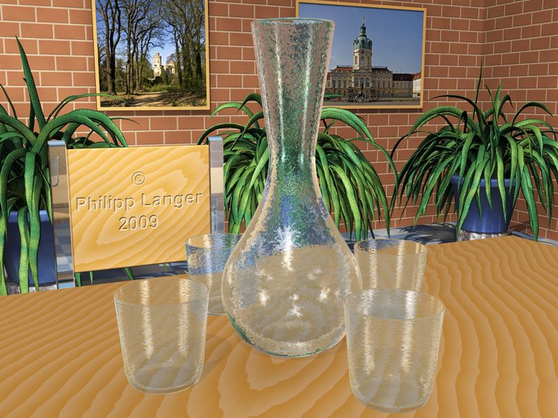Glaskaraffe mit Trinkgläsern / Glass Carafe with Drinking Glasses / 2009