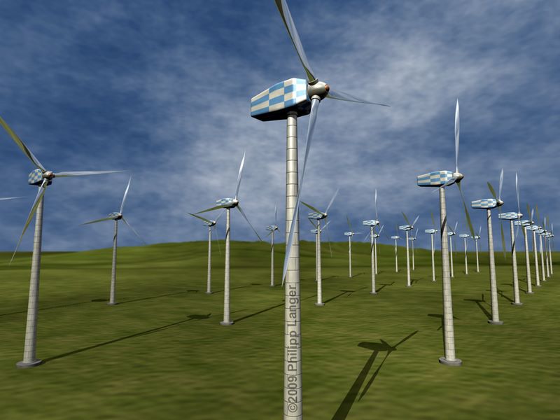Windturbinen unter Wolkenhimmel / Wind Turbines under Cloudy Sky / 2009
